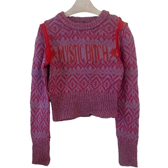 Urban Outfitters Sweater Crew Neck Cropped Small New With Tags Mystic Pink - Picture 4 of 13